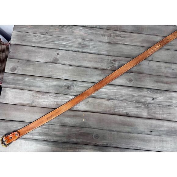 Justin Top Grain Cowhide Light Tan Made In USA 613A Unisex Western Belt - Picture 5 of 9